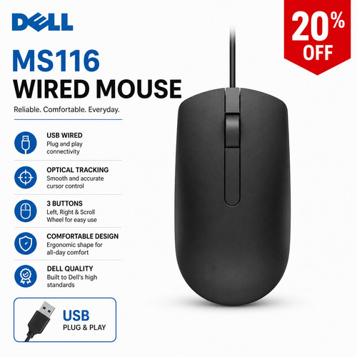 Brandneue dell maus ms116 - dell,