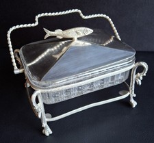 Antike versilberte Butterdose-Zuckerdose 19Jhd.  Historismus Gründerzeit gepunzt