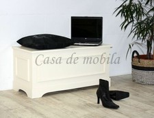 Massivholz Truhe 98cm creme