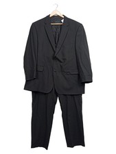 Digel Anzug Sakko Hose Herren Schwarz Gr. 50/L Business Wolle Elasthan