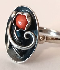 Ring Silber Koralle Handarbeit