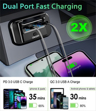 2Stk 12V 24V Auto Dual USB Typ-C Ladegerät Buchse Einbau Steckdose für Wohnwage