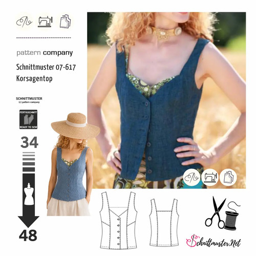 Schnittmuster miedertop mit - miedertop,