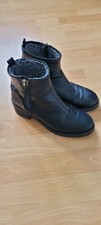 Gefütterte Boots Stiefeletten Leder Zara Schwarz 39