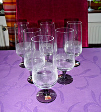 Vintage 60er Biergläser Friedrich Kristall Gläser Fuß Rauchglas Saftgläser Retro