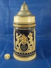 Alter Turner Bierkrug um 1900 Reliefkrug Sportler GUT HEIL Turnvater Jahn FFFF