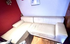Ecksofa Kunstleder Farbe Beige