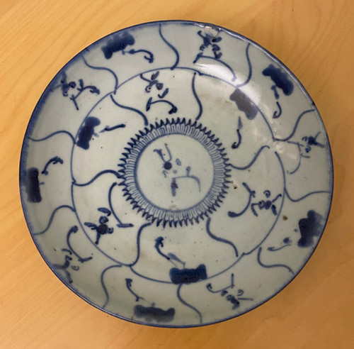 Antiker porzellanteller blau - antiker,
