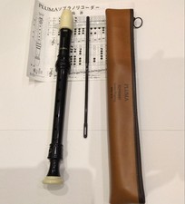 PLUMA Sopranino Recorder SRG412 schwarz/weiß Kunststoff mit Koffer & Reiniger...