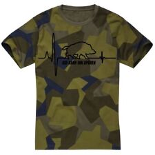 T-Shirt Schweden Tarn Camo Jäger Keiler Herzschlag Waidmannsheil Geschenk Jagd