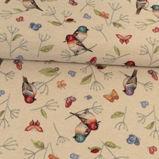 Gobelin Stoff Vögelchen bunt