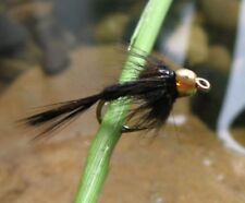 Gilchrist Fliegen. 3 x  BLACK GNAT Nymphen mit Messing oder Tungsten Kopfperlen
