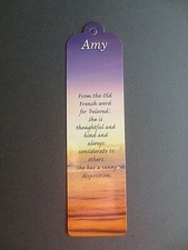 NEW Bookmark AMY Name Meaning GIFT Family Mum Friend Aunt Sister Wife Girlfriend
