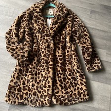 YUMI Pelzmantel Gr 38 Muster leopard Animal Tierdruck Webpelz fake fur