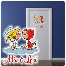 Türaufkleber Namen Engel Teufel Digitaldruck Wandtattoo Türtattoo DT240