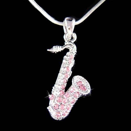 Rosa saxophon aus swarovski - saxophon,