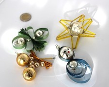 4 St  Konvolut Handgefertigtes Alt Gablonzer Glas Christbaumschmuck