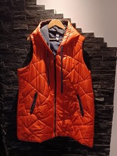 Damen Weste Jacke Gr. 4 Top Zustand Orange 48/50 Mit Kapuze Lang Tredy Neuwertig