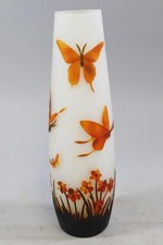Art Jugendstil Vase Überfangglas Schmetterling (GV371)