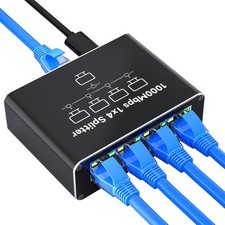 LAN Splitter 1 auf 4 Gigabit Ethernet Switch 4-Port Netzwerk Kabel Verteiler
