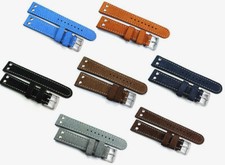 PILOT AVIATOR ARMBAND EXTRA STARK GENUINE LEDER Wildleder UHRBAND STRAP WB