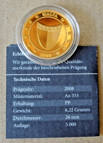 Gold medaille auf die euro - auf,