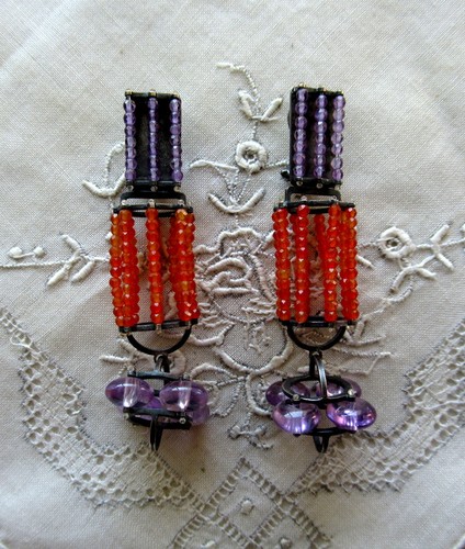 Ohrclips amethyst karneol - ohrclips,