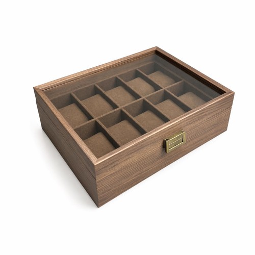 Holz uhrenbox mit - holz-uhrenbox, glasfenster