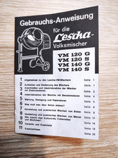 Gebrauchs-Anweisung für die Lescha-Volksmischer mit Ersatzteilliste