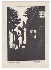Künstler-AK Scherenschnitt v. Hilde Karlewski / Märchen "Hänsel und Gretel" 
