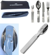 ORIGINAL OFW Bundeswehr Essbesteck BW Campingbesteck 4-teilig mit Bestecktasche