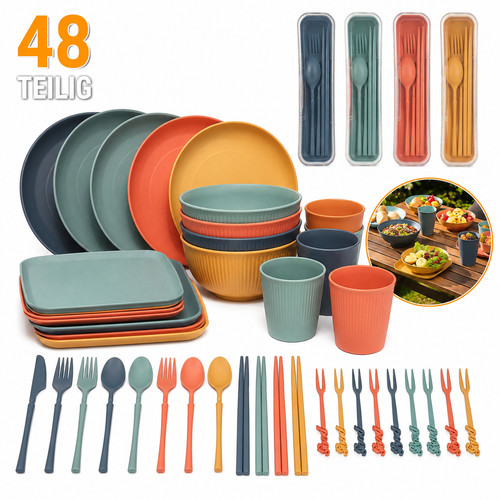 Teilig camping geschirr set - teilig,