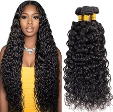 Wasserwelle Bündel Echthaar 12A lockiges Haar Bündel, (20 22 24 Zoll) 3 Bündel,
