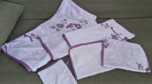 Handtuchset teillig lila - ,