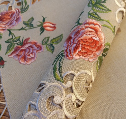 Rosen 6075 tischdecke - rosen,