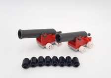 Lego Kanonen Piraten 2 Perl dunkelgrau Lafetten Rot x110c01 2527 Räder  Munition
