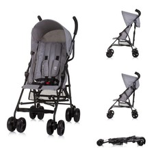 B-Ware Chipolino Kinderwagen, Buggy Point 5-Punkt-Gurt, Rückenlehne, Korb grau