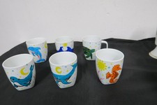 6  Kaffeetassen  - Ikea - Bunt bemalt - Delfin - Seepferdchen - Schildkröte
