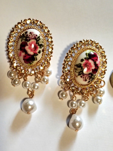 Ohrstecke gold glitzer oval - glitzer,