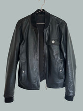 Versus Versace Lederjacke Bomberjacke 50 schwarz Ziegenleder biker rockstar punk