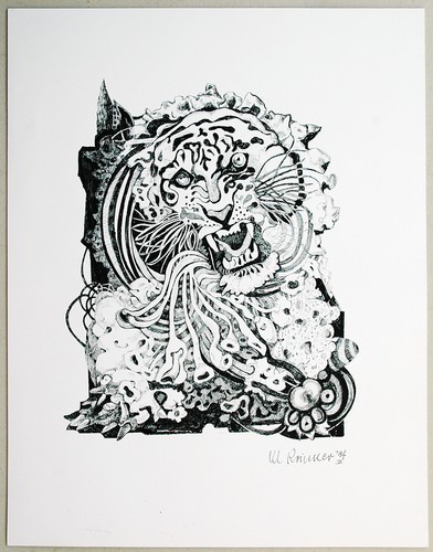 Tiger metamorphose tusche 1984 - tiger,