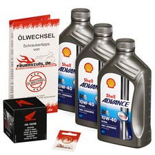 Honda XL 650 V Transalp (RD10) 00-01, ORIGINAL Ölfilter + SHELL Öl 10w40, Set