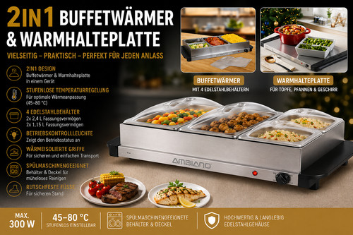 Buffetwärmer warmhalteplatte - buffetwärmer,
