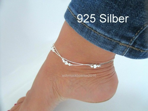 925 silber herz - silber, fußkettchen