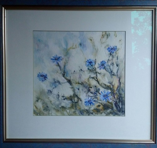Aquarell wegwarte original - aquarell,