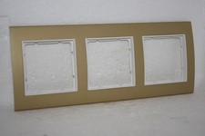 Berker B.3 3-fach Rahmen, alu aluminium gold / polarweiß