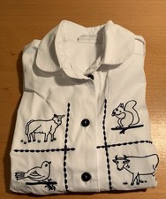 Kinder Trachtenbluse, Weiß Mit Tierstickerei , Hummelsheim, Gr.116