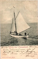 AK Gruß vom Ostseestrand, Segelboot, Kleinformat