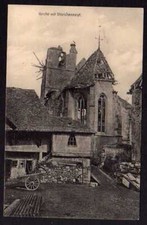 58966 AK Wattweiler Elsass Frankreich Kirche mit Storchennest Feldpost 1918