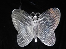 Deko -Schale, Schmetterling, Metall, Hammerschlag- Design , silbern, 18cm x 23cm